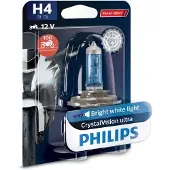 Philips Lamp H4 CrystalVision Ultra Moto 12V/60/55W - x1