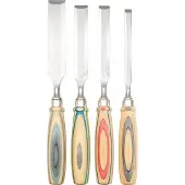 KIRSCHEN Stevige Chisel Set - 4 stuks, Houten Doos, Multikleur
