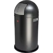 Wesco Pushboy Prullenbak | 50 Liter | Metaal - Mat grafiet | Vuilnisbak - Made in Germany