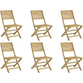 vidaXL - Tuinstoelen - 6 - st - inklapbaar - 48,5x61,5x87 - cm - massief - acaciahout