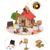 Jeujura The Village School - Construction Game - - 125 pieces