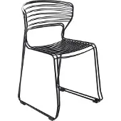 Beliani PISTOIA - Set van 2 tuinstoelen - Zwart - Staal