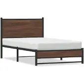 vidaXL Bedframe zonder matras metaal bruin eikenkleurig 100x200 cm
