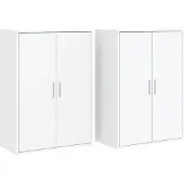 vidaXL Dressoirs 2 st 60x31x84 cm bewerkt hout wit