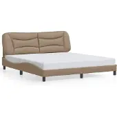 vidaXL Bedframe zonder matras "Hvar" kunstleer cappuccinokleurig 180x200 cm