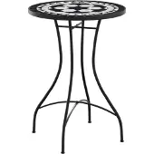 vidaXL Bistrotafel mozaïek Ø50x70 cm keramiek zwart en wit