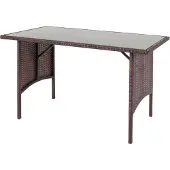 Mendler Polyrotan eettafel -G16, eettafel tuintafel tafel, horeca 112x60cm ~ bruin