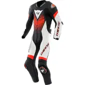 Dainese Laguna Seca 6 Zwart Wit Fluo Rood 1-Delig Motorpak Maat 52