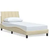 vidaXL Bedframe zonder matras "Hanko" 80x200 cm stof crèmekleurig