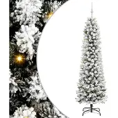 vidaXL Kunstkerstboom Wit 210 cm PVC en Metaal en Plastic