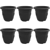 vidaXL Ronde Bloempot 6 st Zwart Ø 30 x 25 cm Kunststof