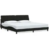 vidaXL Bedframe zonder matras stof zwart 200x200 cm
