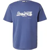 Pepe Jeans Shirt blauw denim / wit