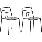 Beliani AGEROLA - Set van 2 tuinstoelen - Zwart - Staal