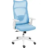 Beliani BARD - Bureaustoel - Lichtblauw - Mesh