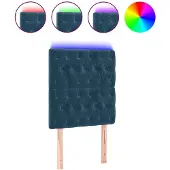 vidaXL Hoofdbord LED 80x7x118/128 cm fluweel donkerblauw