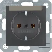 Berker 47501606, Type F, DIN-rail, Anthraciet, Thermoplastisch, IP20, 250 V