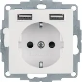Berker Stopcontacten, SCHUKO/USB wandcontactdoos S.1 48031909 poolwit mat