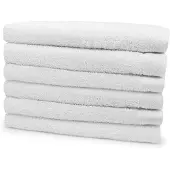 Eleganzzz Badstof Handdoek 100% Katoen 50x100cm - white - Set van 6