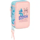 Disney Stitch Ohana 12.5x19.5x5.5 Cm Triple Etui Roze Man