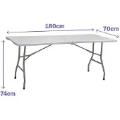 Marbueno Summer 10441 180x70x74 Cm Folding Camping Table Zilver 180 x 70 x 74 cm