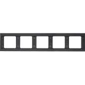 Hager Accessoires schakelprogramma, 13937006 Frame 5-voudig horizontaal K1 antraciet mat