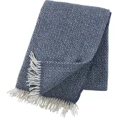 Klippan Yllefabrik Stella wollen plaid rook blauw