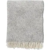 Klippan Yllefabrik Gooseye wollen plaid 130x200 cm Grijs