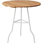 Gärsnäs Pia tafel Ø70 cm Wit gelakt stalen frame - geolied eiken