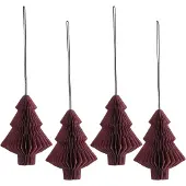 Scandi Living Tree kerstballen 4-pack Red