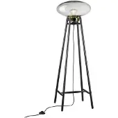 FDB Møbler U5 Hiti vloerlamp Smokey grey-oak black painted