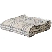 Tell Me More Milton katoenen plaid 140x200 cm Beige-wit-donkergrijs