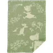 Klippan Yllefabrik Moomin winterland babydeken 65x90 cm Frost groen