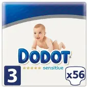 Dodot Sensitive Size 3 Diapers 56 Units Transparant Kinderen