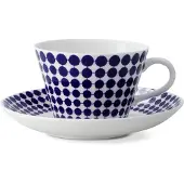 Gustavsberg Adam Coffee Cup With Saucer Conic - Koffiekopjes Beenderporselein Blue - 411310