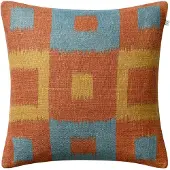 Chhatwal & Jonsson Vicky kussenhoes 50x50 cm Apricot orange-heaven blue-khaki