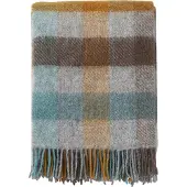 Klippan Yllefabrik Gotland wollen plaid 130x200 cm Multi-turquoise