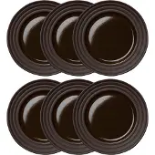 NJRD Lines klein bord Ø 21 cm 6-pack bruin
