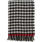 Klippan Yllefabrik Dogtooth wollen plaid 130x200 cm Black-red