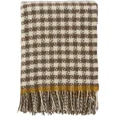 Klippan Yllefabrik Dogtooth wollen plaid 130x200 cm Modder