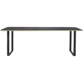 Muuto 70/70 eettafel 225x90 cm Black linoleum-Plywood-Black