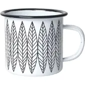 Pluto Design Salix emaille mok Wit-zwart