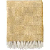 Klippan Yllefabrik Gooseye wollen plaid 130x200 cm Geel