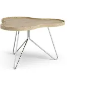 Swedese Flower mono tafel 62 x 66cm eikenhout natuur, 39cm, chromen onderstel