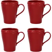 Scandi Living Dots mok 35 cl 4 stuks Rood