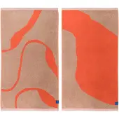 Mette Ditmer Nova Arte gastenhanddoek 40x55 cm 2-pack Latte-orange