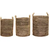 House Doctor Dungi opbergmanden 3-pack Zwart-naturel