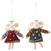 Bloomingville Peo kerstboomhanger wol 2-delig Rood
