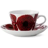 Gustavsberg Porslinsfabrik Röd Aster koffieset koffiekop + schotel