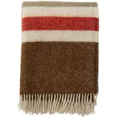 Klippan Yllefabrik Gotland Stripe wolldecke 130x200 cm Brown-beige-rood